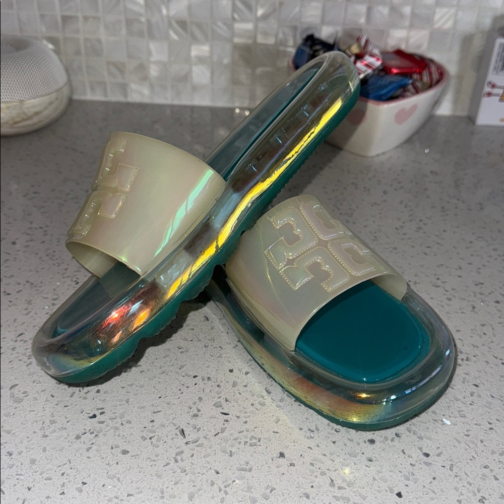 Tory Burch Iridescent and Turquoise Sandals - Picture 7 of 9